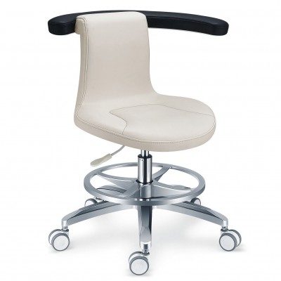 TYTC PLST-061 Tabouret hygiéniste dentaire, siège infirmière avec accoudoir + anneau de pied