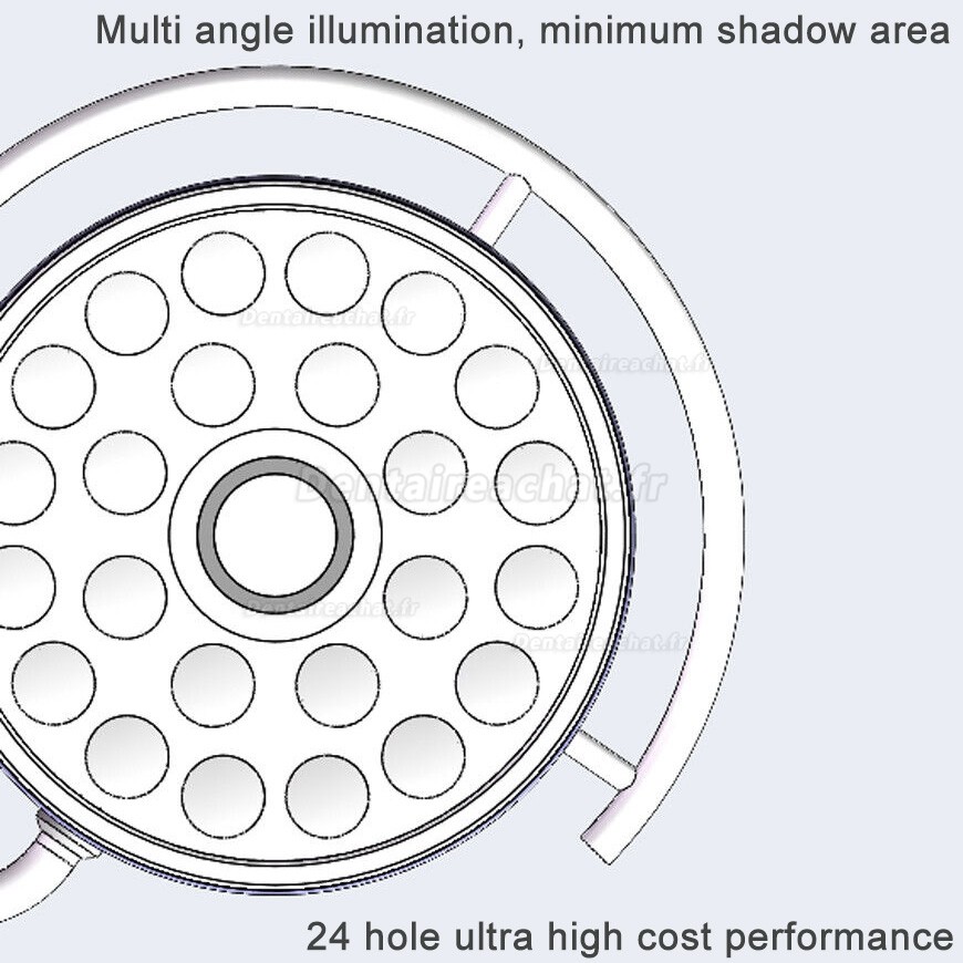 Lampe chirurgicale dentaire murale 72W, lampe opératoire scialytique dentaire