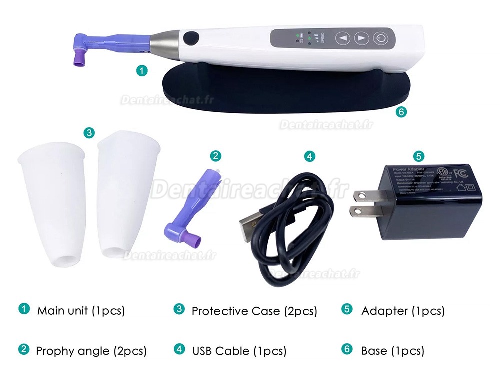 Betterway I-Prophy Pièce à main de prophylaxie dentaire électrique sans fil (pivotante à 360°)