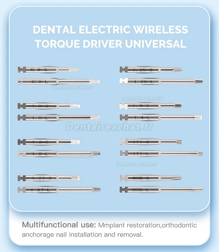 Betterway Motor X Clé dynamométrique universelle électrique sans fil pour implants avec 16 tournevis