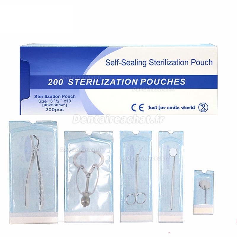 200 pièces/boîte Sachet sterilisation autocollant, pochette sterilisation