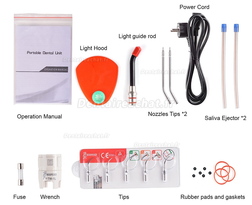 Unité dentaire mobile Getidy G13-B avec compresseur d'air + détartreur + lampe à polymériser 2/4H