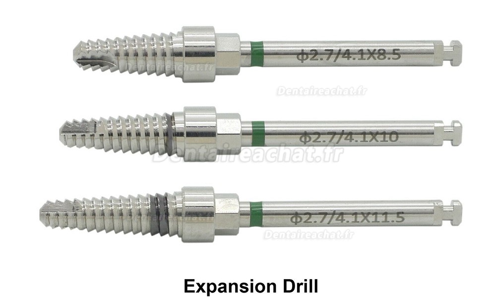 Kit ESSET pour implants dentaires + Fraise chirurgicale à expansion fendue à crête étroite