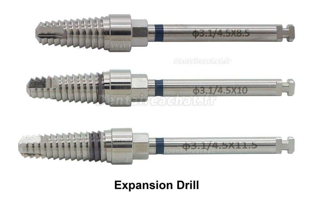 Kit ESSET pour implants dentaires + Fraise chirurgicale à expansion fendue à crête étroite