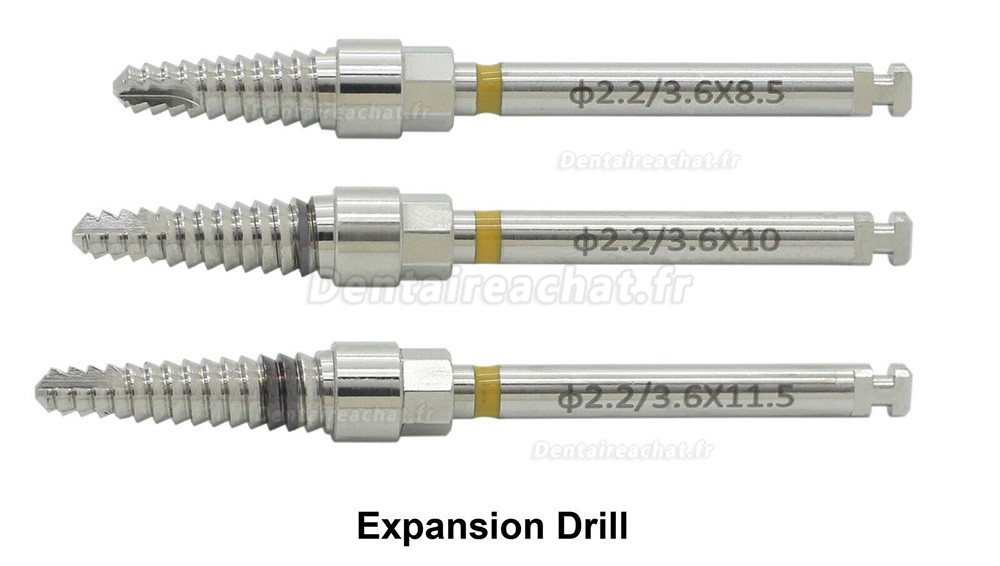 Kit ESSET pour implants dentaires + Fraise chirurgicale à expansion fendue à crête étroite