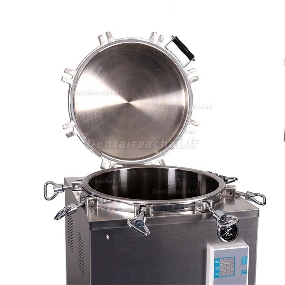 JIBIMED LS-LD 35L/ 50L/ 75L/ 100L/ 120L/ 150L Stérilisateur autoclave à vapeur haute pression vertical 105 ℃ - 134 ℃ Affichage LED