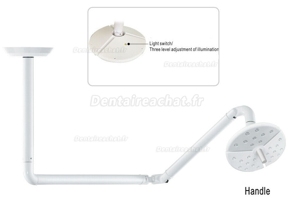 KWS KD-2018-D1 27 trous lampe scialytique dentaire, lampe opératoire dentiste (Interrupteur tactile, monté au plafond)