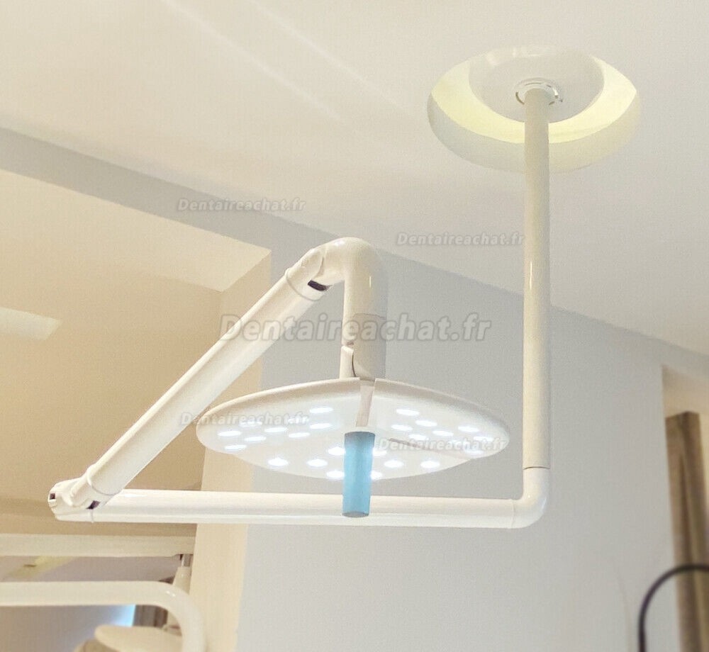 KWS KD-2018-D1 27 trous lampe scialytique dentaire, lampe opératoire dentiste (Interrupteur tactile, monté au plafond)