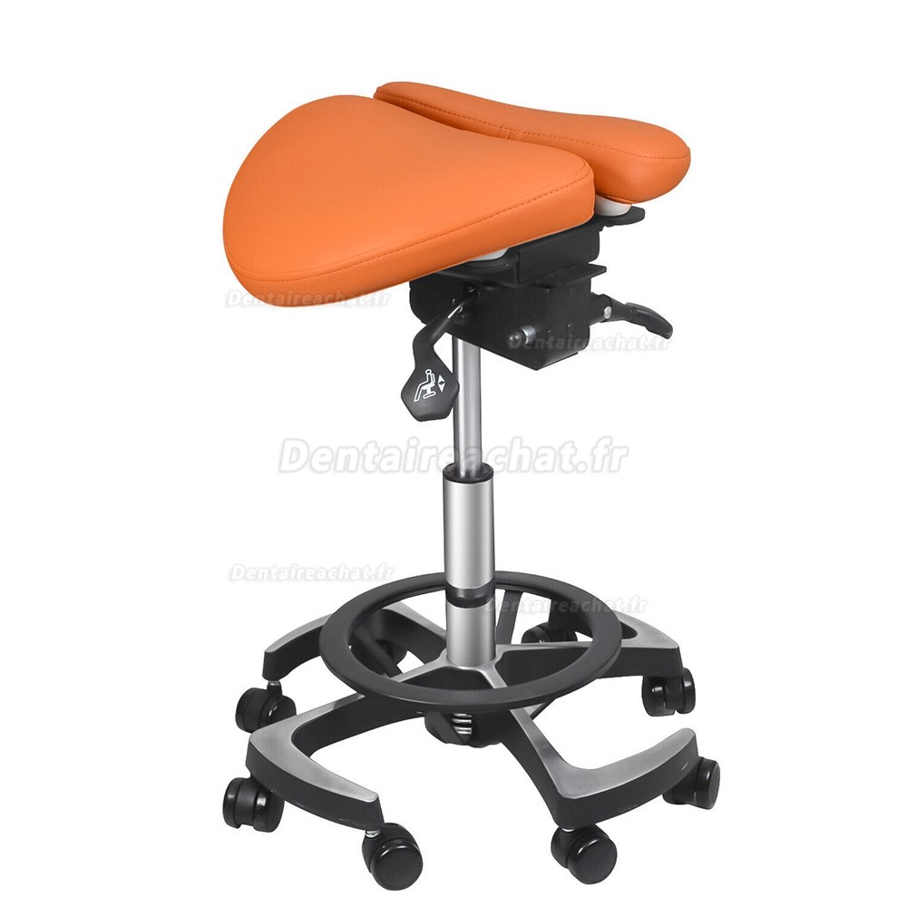 TYTC 096-2 Tabouret ergonomique dentiste, tabourets selle pour hygiénistes dentaires con avec commande au pied (9 couleurs)