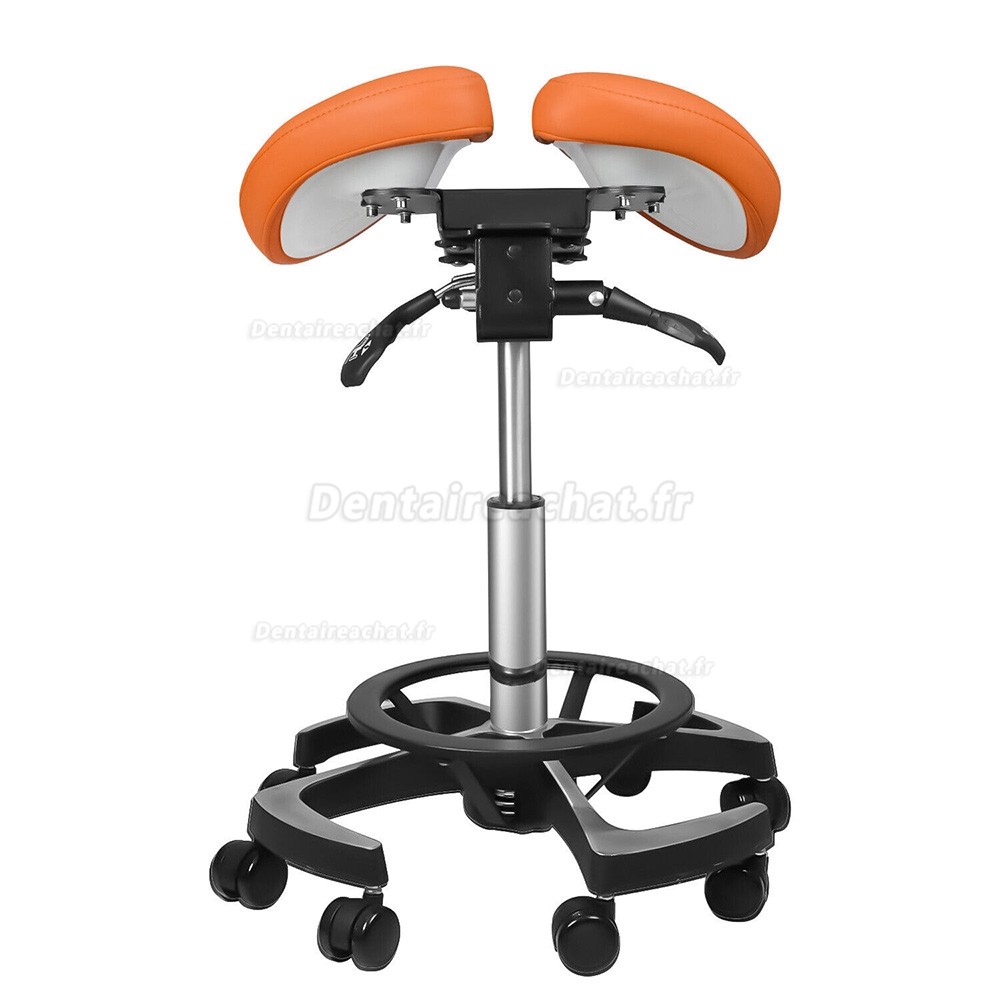 TYTC 096-2 Tabouret ergonomique dentiste, tabourets selle pour hygiénistes dentaires con avec commande au pied (9 couleurs)