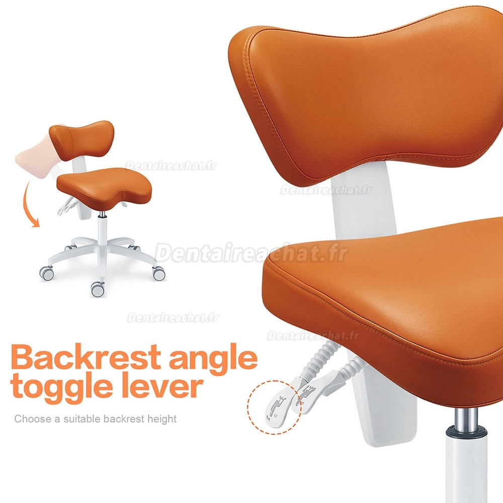 TYTCPLST-060 Siège assistante dentaire, tabouret ergonomique dentiste (coussin de siège/angle du dossier réglable)