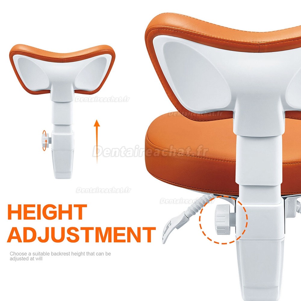 TYTCPLST-060 Siège assistante dentaire, tabouret ergonomique dentiste (coussin de siège/angle du dossier réglable)