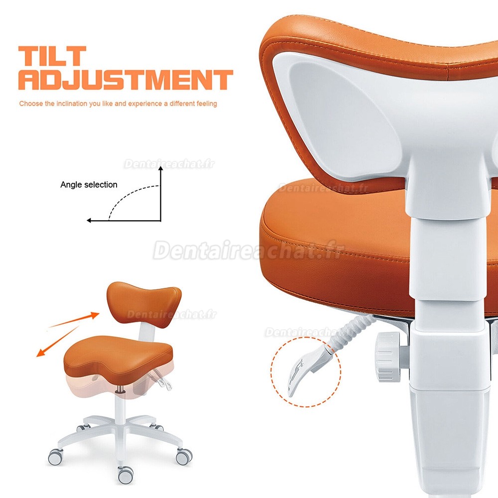 TYTCPLST-060 Siège assistante dentaire, tabouret ergonomique dentiste (coussin de siège/angle du dossier réglable)