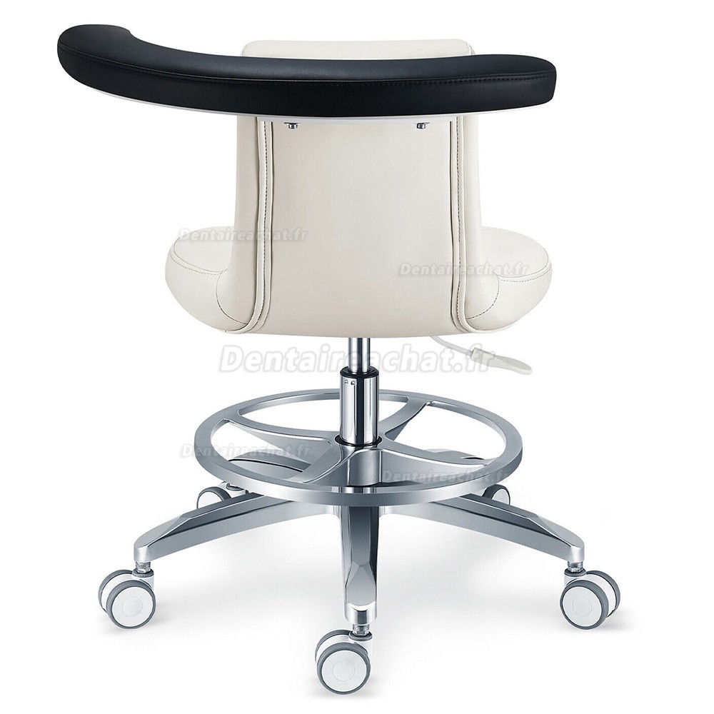 TYTC PLST-061 Tabouret hygiéniste dentaire, siège infirmière avec accoudoir + anneau de pied