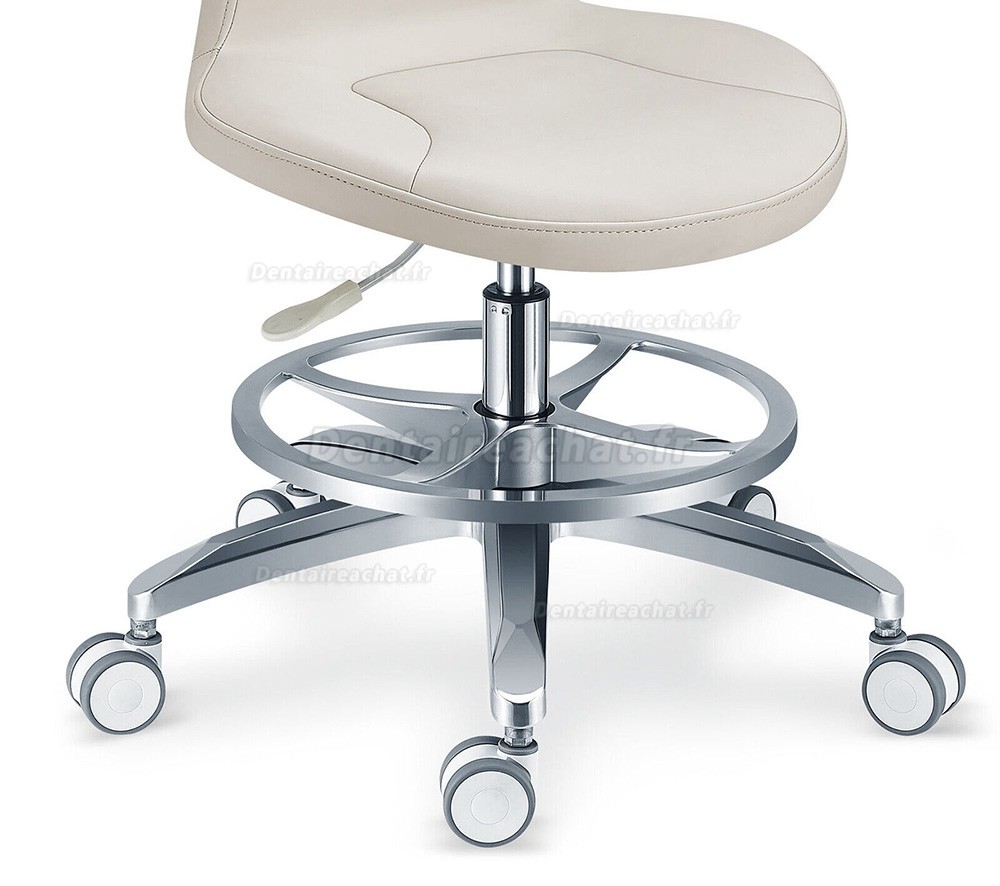 TYTC PLST-061 Tabouret hygiéniste dentaire, siège infirmière avec accoudoir + anneau de pied