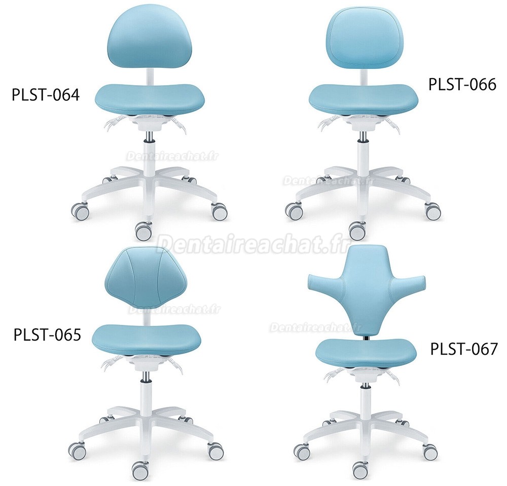 TYTC PLST-064-067 Siège assistante dentaire, tabouret ergonomique dentiste (Angles du siège et du dossier réglables)