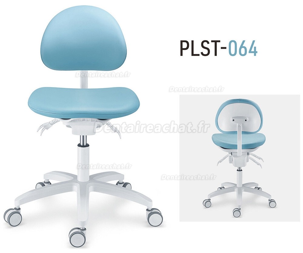 TYTC PLST-064-067 Siège assistante dentaire, tabouret ergonomique dentiste (Angles du siège et du dossier réglables)