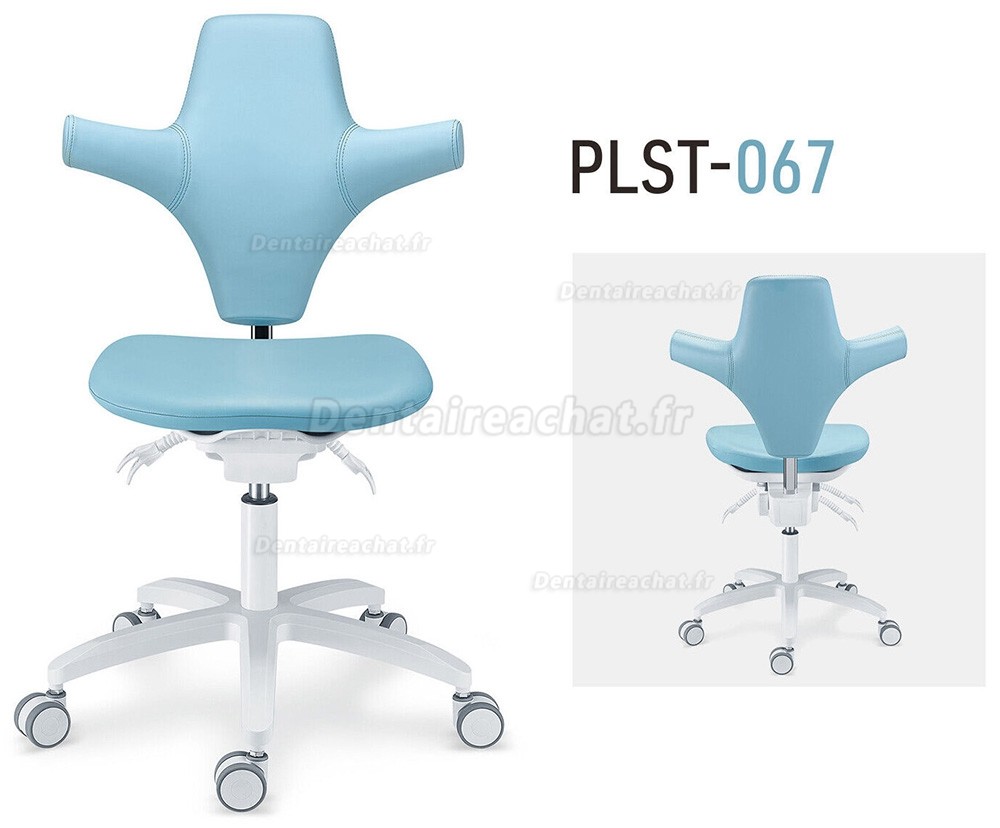 TYTC PLST-064-067 Siège assistante dentaire, tabouret ergonomique dentiste (Angles du siège et du dossier réglables)