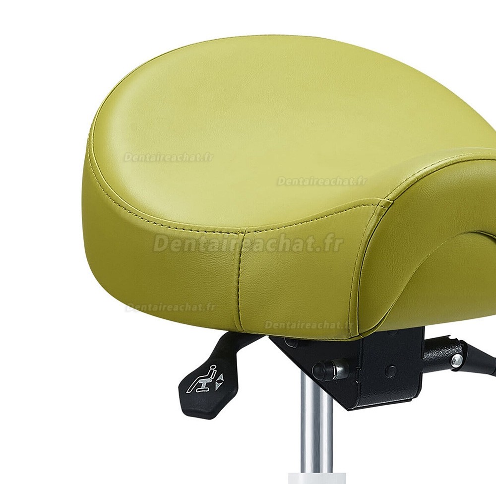 TYTC PLST-075 Tabouret ergonomique pour assistant dentaire, tabouret selle de cheval dentiste (angle et hauteur réglables)