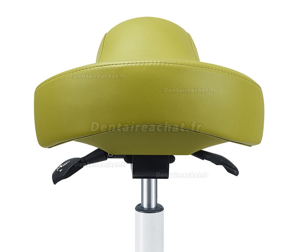 TYTC PLST-075 Tabouret ergonomique pour assistant dentaire, tabouret selle de cheval dentiste (angle et hauteur réglables)