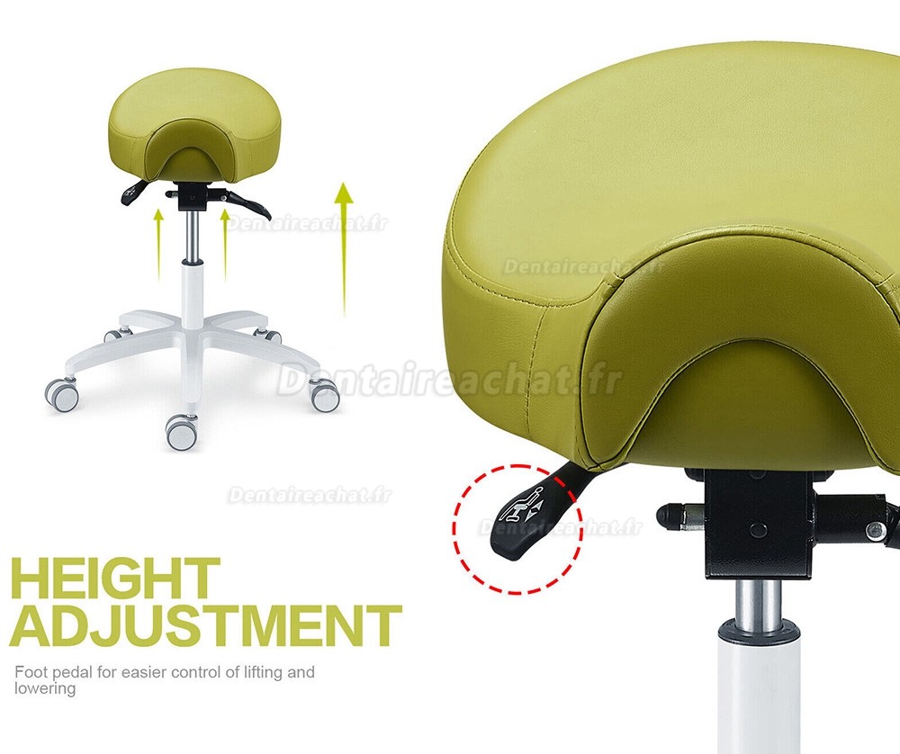 TYTC PLST-075 Tabouret ergonomique pour assistant dentaire, tabouret selle de cheval dentiste (angle et hauteur réglables)