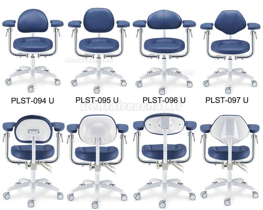 Sauteuil opérateur dentaire pour microscope TYTC série U PLST-094-097 avec accoudoirs pivotants réglables